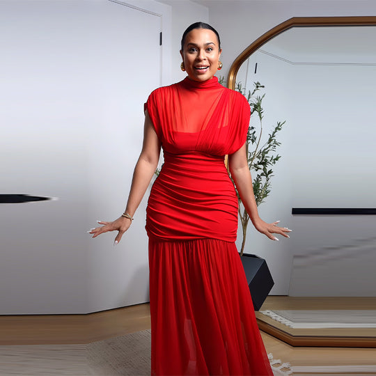 Damen elegantes und fließendes Abendkleid EB