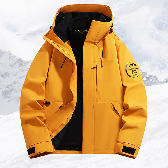 Herren mehrlagige Schneesportjacke mit atmungsaktiver Membran und verstellbarer Kapuze EB