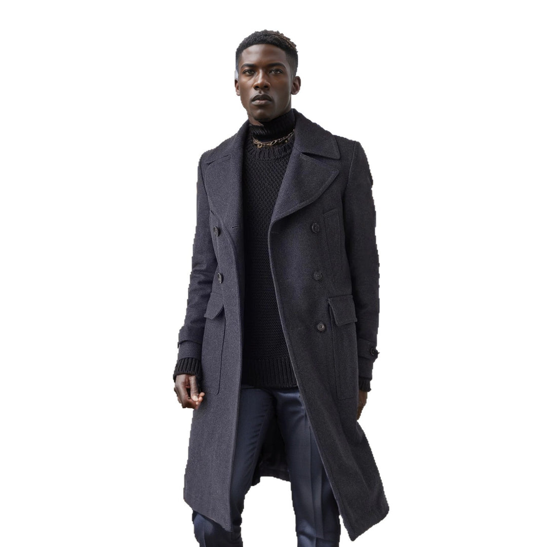 Herren eleganter Doppelt-Mantel mit praktischen Taschen und hochwertigem Futter EB