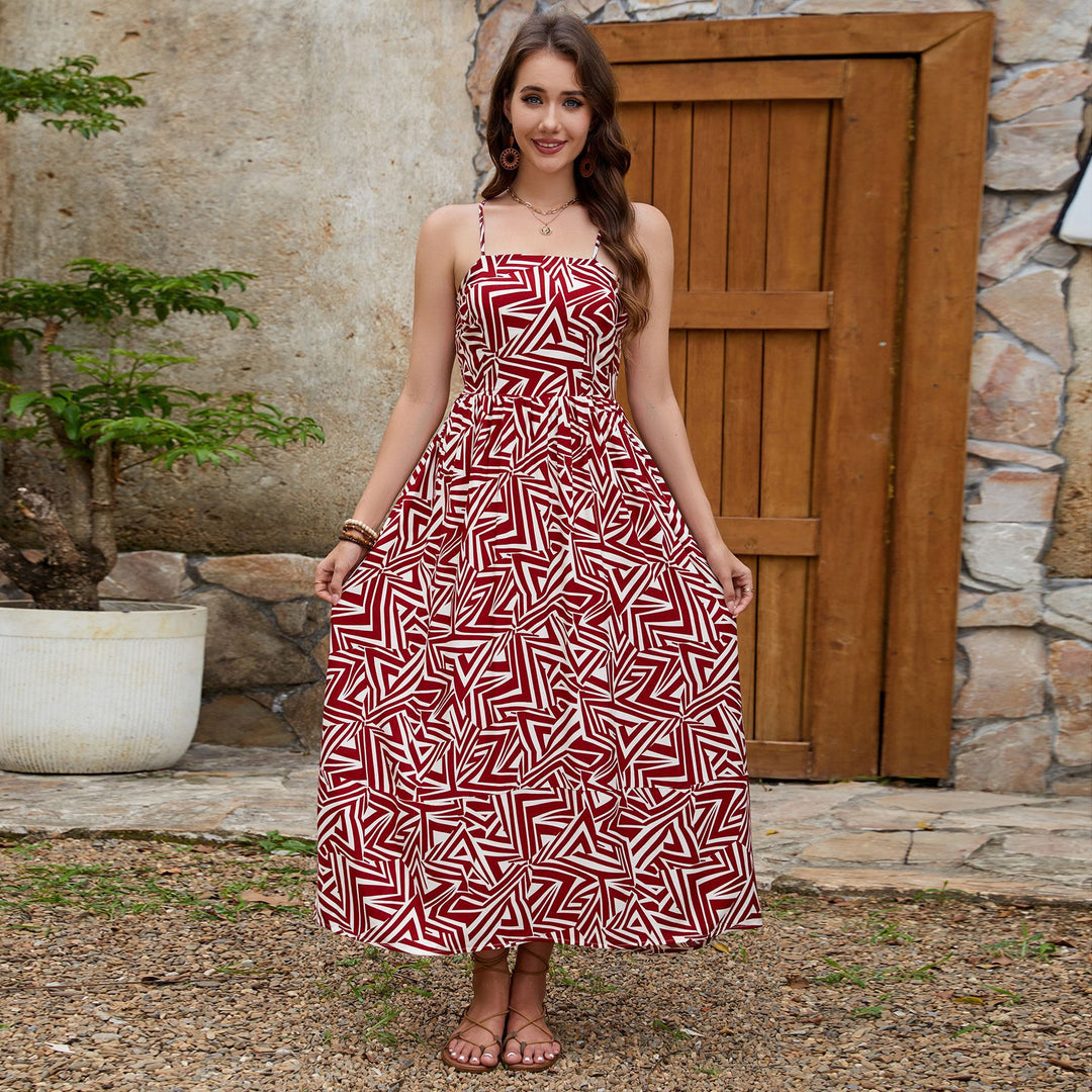 Damen Maxikleid mit geometrischem Muster EB