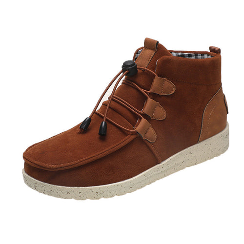 Herren nan lässige Wildleder-Stiefelette mit Mokassinspitze elastischem Kordelzug und dämpfender Leichtsohle EB