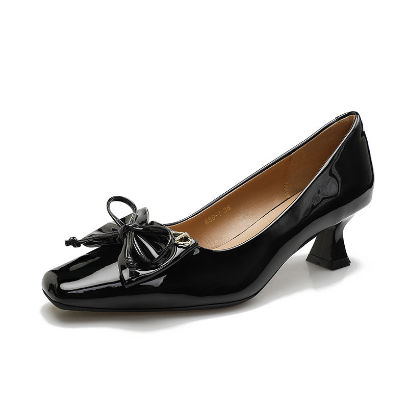 Damen elegante Pumps mit geschmackvollem Schleifenakzent EB