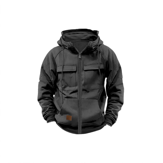 Herren Fleecejacke mit hohem Kragen und praktischen Taschen EB