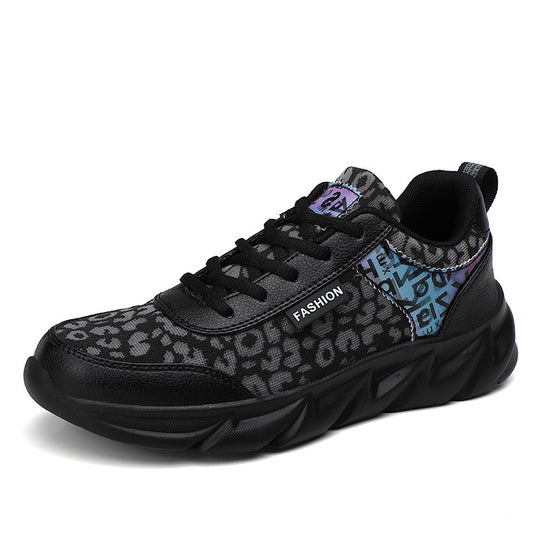 Damen Sportliche Sneaker mit trendigem Leopardenmuster und dämpfender Sohle EB