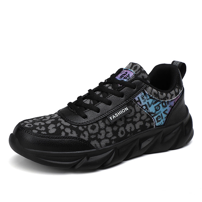 Damen Sportliche Sneakers mit modischem Leopardenprint und dämpfender Sohle EB