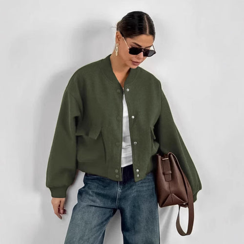 Damen Oversized Blazerjacke mit voluminösen Ärmeln und praktischen Taschen EB