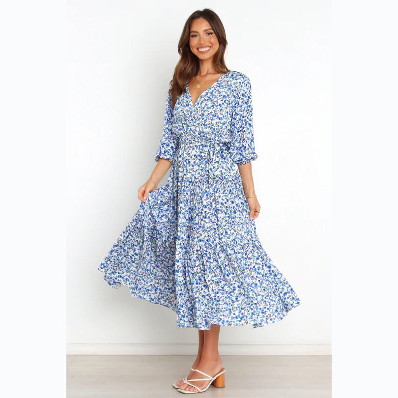 Damen Sommerliches Maxikleid mit freiem Dekolleté und floralem Muster EB