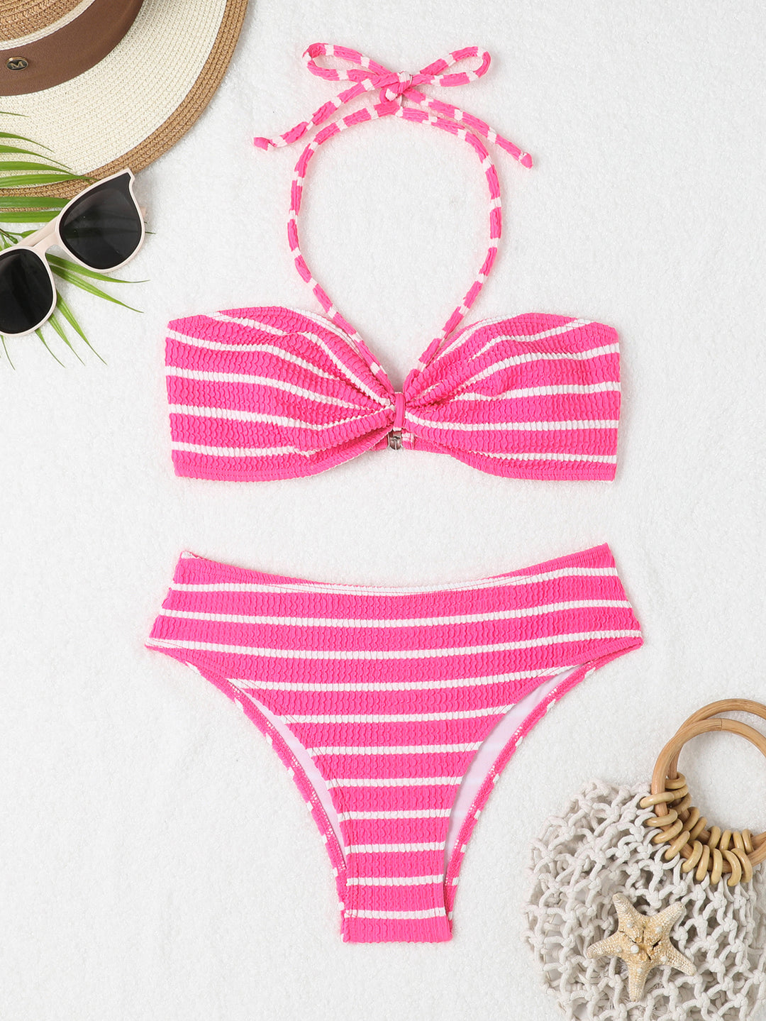Damen Bandeau Bikini mit raffiniertem Knoten EB