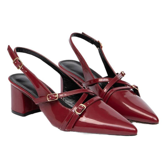 Damen Slingback-Pumps mit spitzem Absatz und elegantem Riemendesign EB
