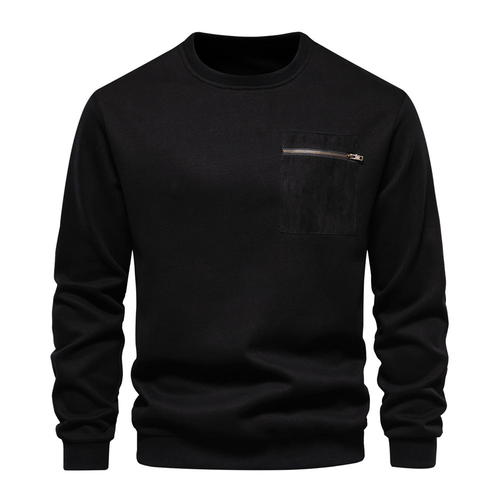 Herren Sweatshirt mit praktischem Brustreißverschluss und weichem Innenfutter EB