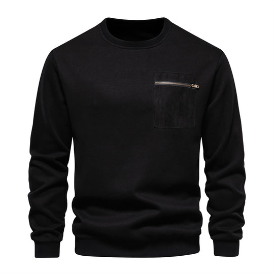 Herren Sweatshirt mit praktischem Brustreißverschluss und weichem Innenfutter EB