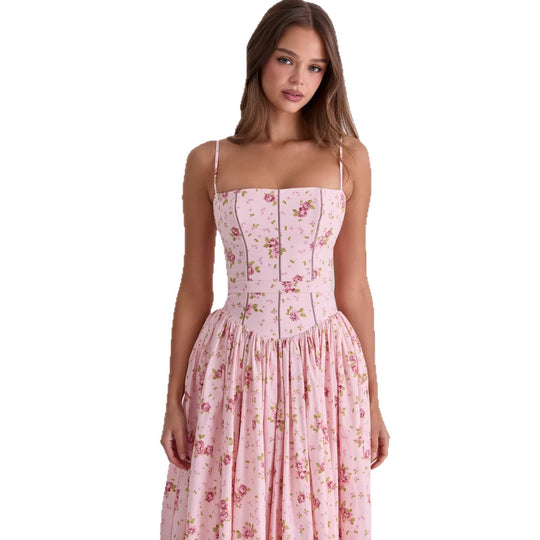 Damen Blumiges Midi-Kleid mit raffiniertem Schnitt EB