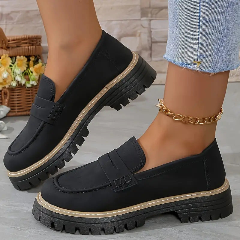 Damen Loafer-Schuhe mit robustem Profil und Komfortsohle EB
