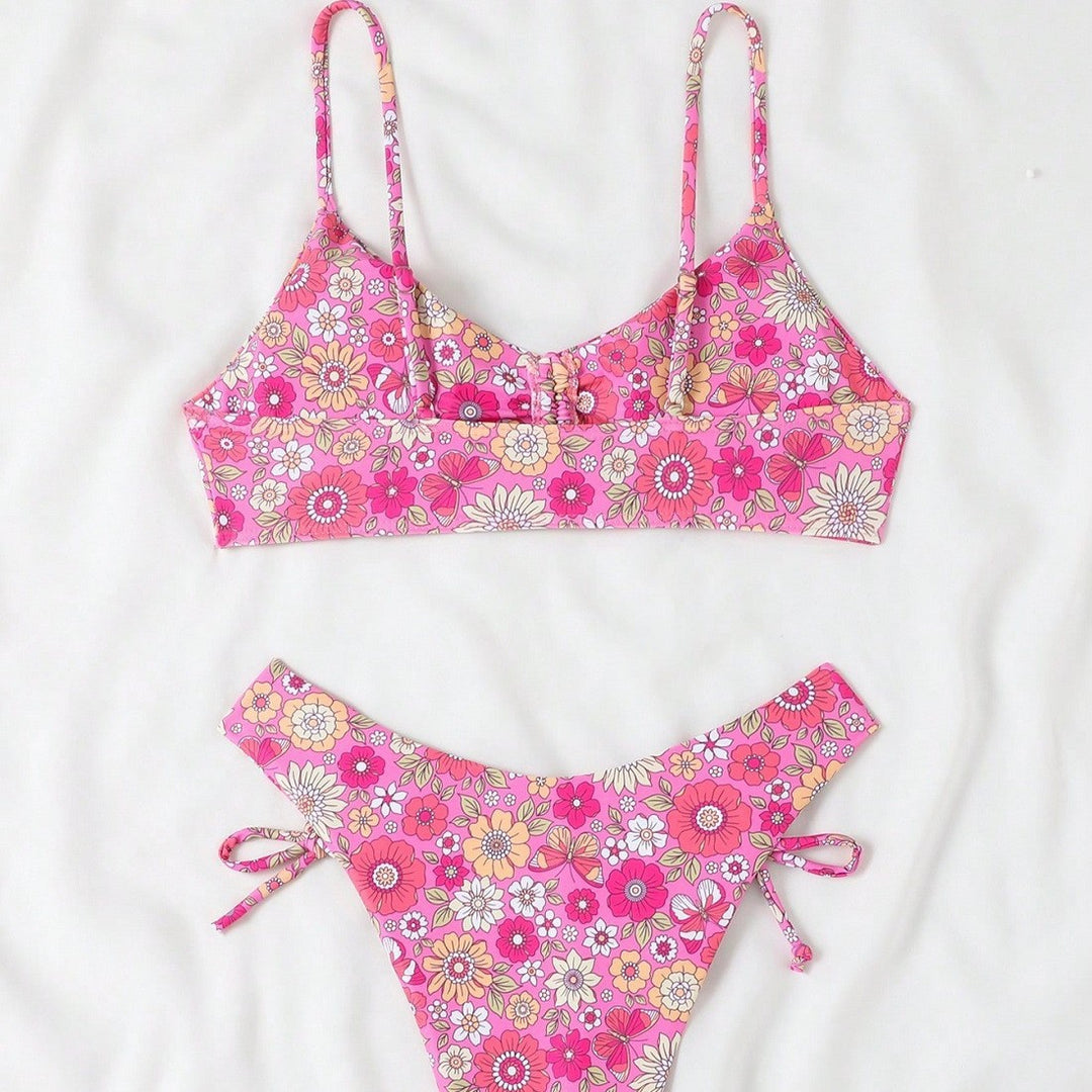 Damen Blumenmuster Bikini EB