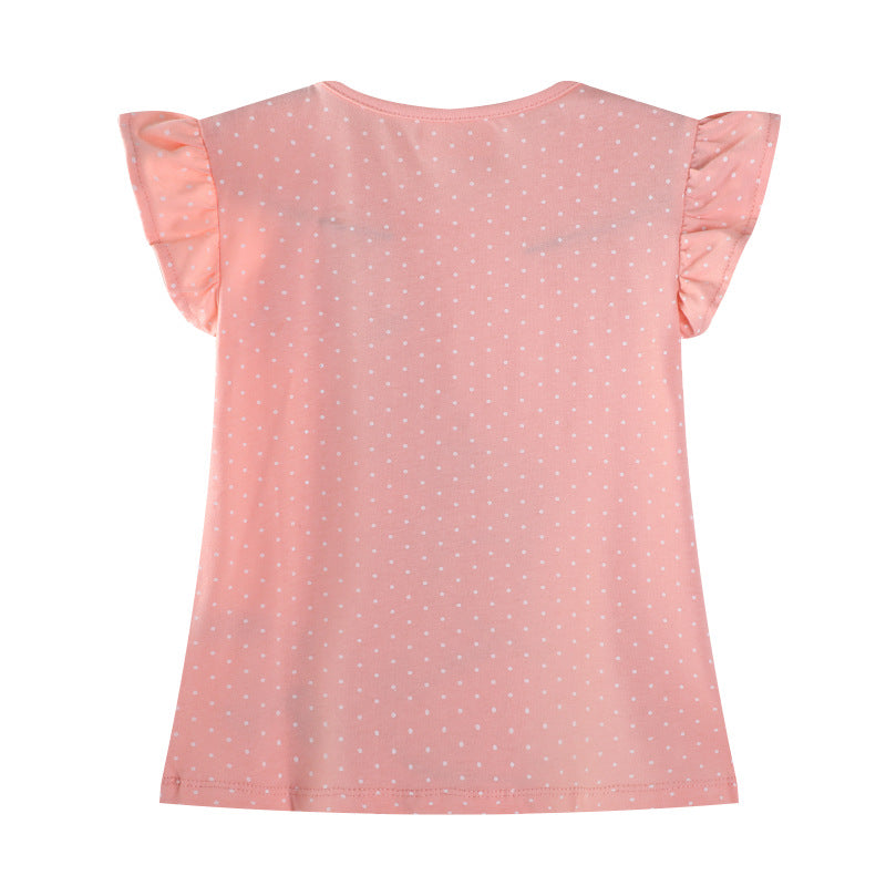 Mädchen T-Shirt mit niedlicher Hasenapplikation EB