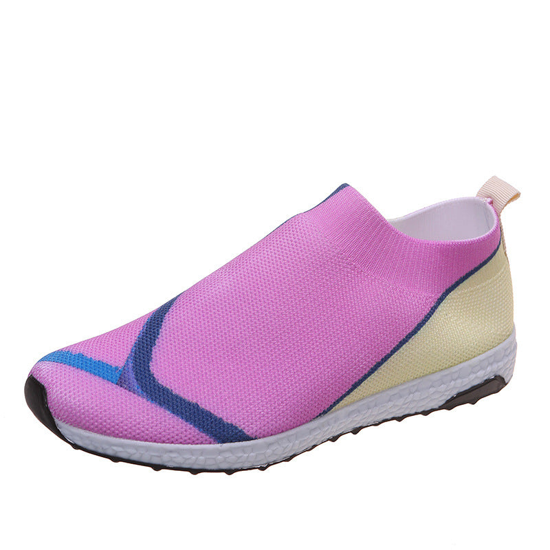 Damen Slip-On Sneakers mit atmungsaktiver Strick-Oberfläche und rutschfester Sohle EB