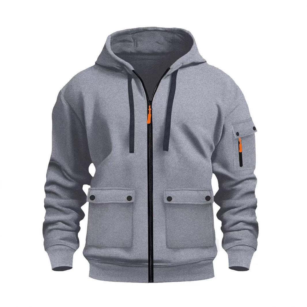 Herren funktionale Kapuzenjacke mit mehreren Taschen EB