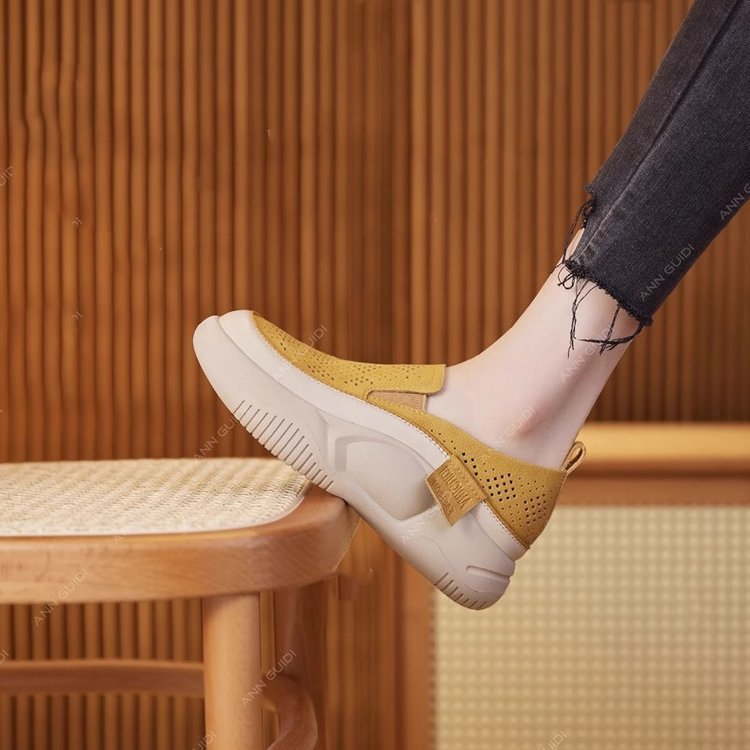 Damen Komfortable Slip-On Schuhe mit luftiger Mesh-Oberfläche und flexibel Dämpfung EB
