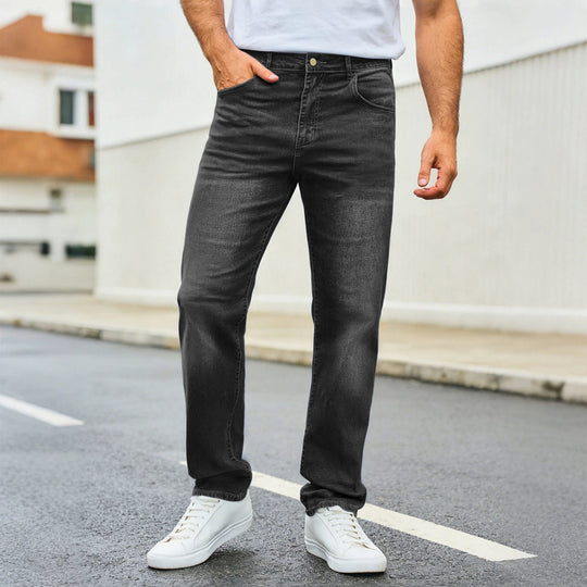 Herren nan lässige Straight-Leg-Jeans mit mittlerer Bundhöhe und Komfortstretch EB