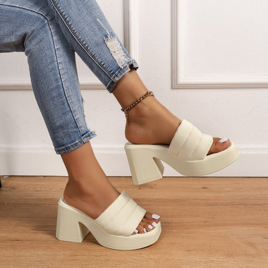 Damen Plateausandalen mit modischem Riemen-Design EB
