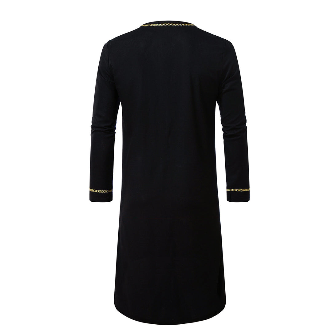 Herren elegantes Tunika-Kleid mit feinen Stickdetails EB