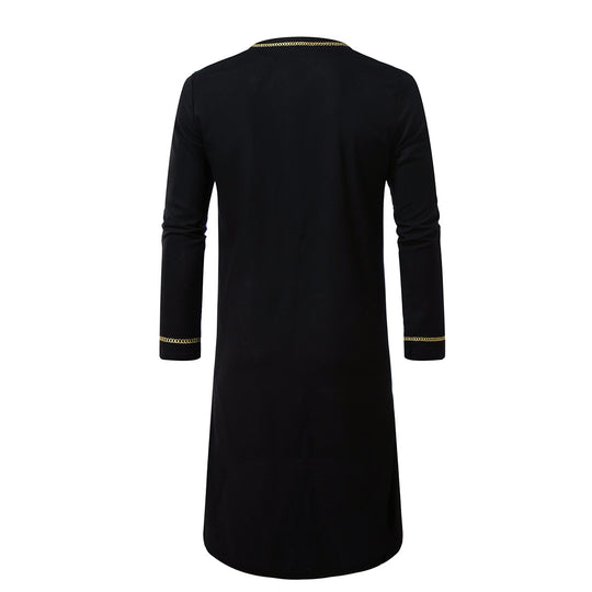 Herren elegantes Tunika-Kleid mit feinen Stickdetails EB