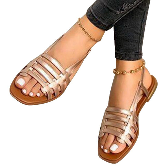 Damen komfortable Riemensandalen mit geflochtenem Design EB