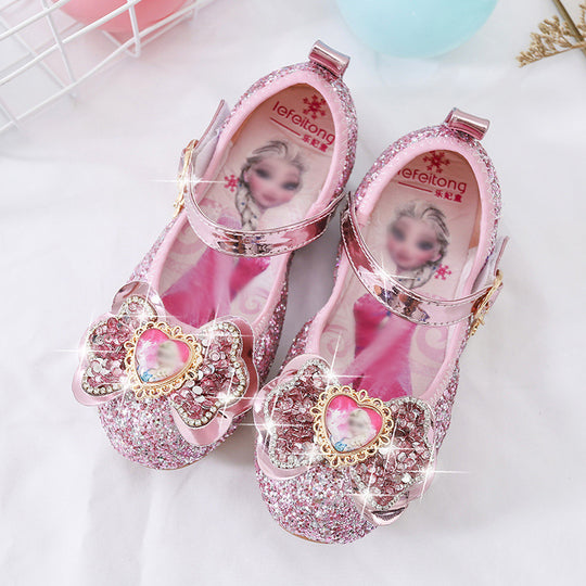 Mädchen Glitzernde Ballerina-Schuhe mit Herzdetaillierung EB