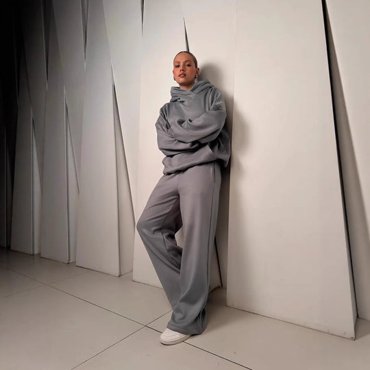 Damen lässiges Kapuzen-Set mit weitem Schnitt EB