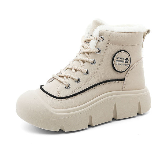 Damen warme High-Top Sneakers mit dämpfender Sohle und kuscheligem Innenfutter EB