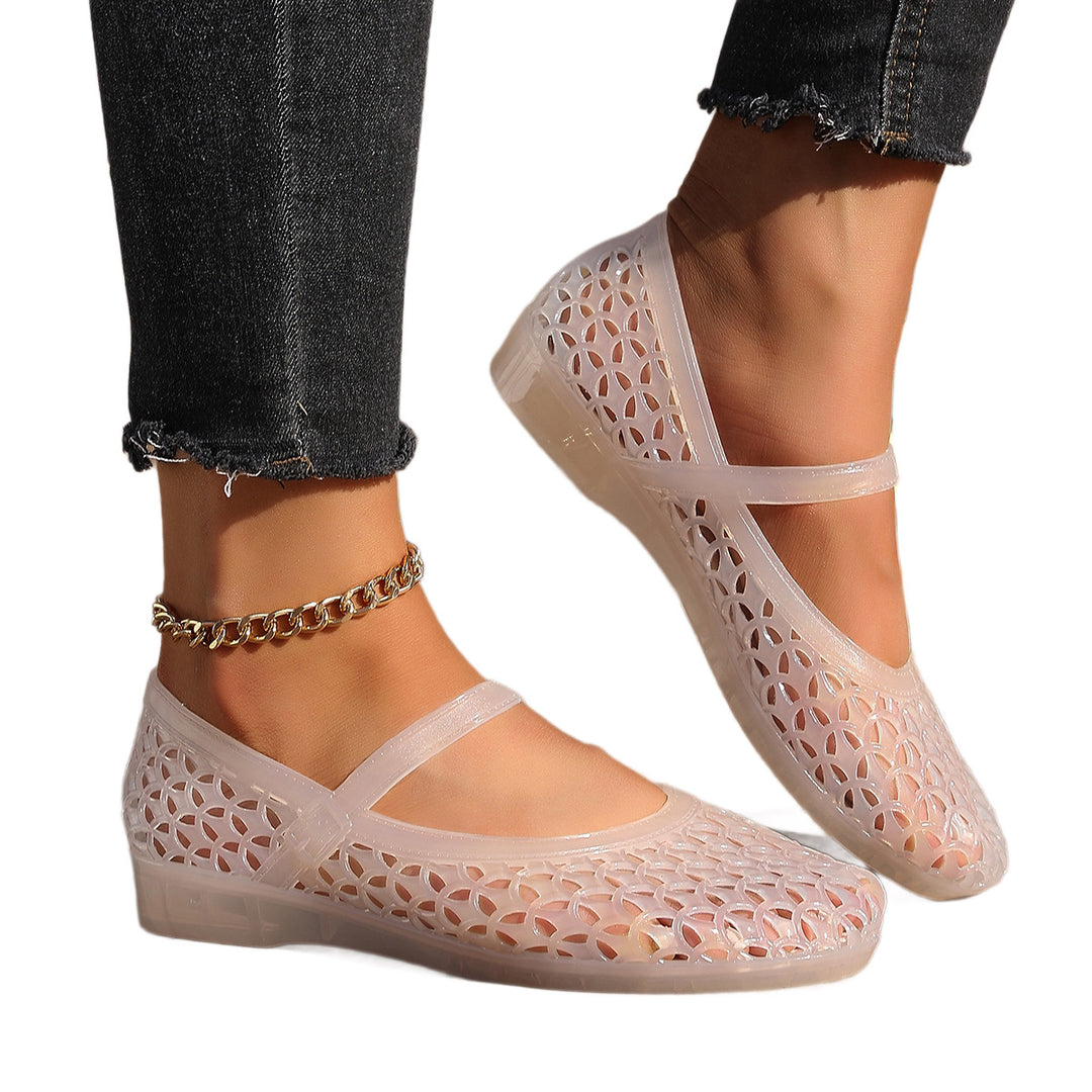 Damen Bequeme und atmungsaktive Ballerinas mit flexiblem Riemen EB