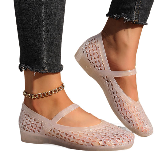 Damen Bequeme und atmungsaktive Ballerinas mit flexiblem Riemen EB