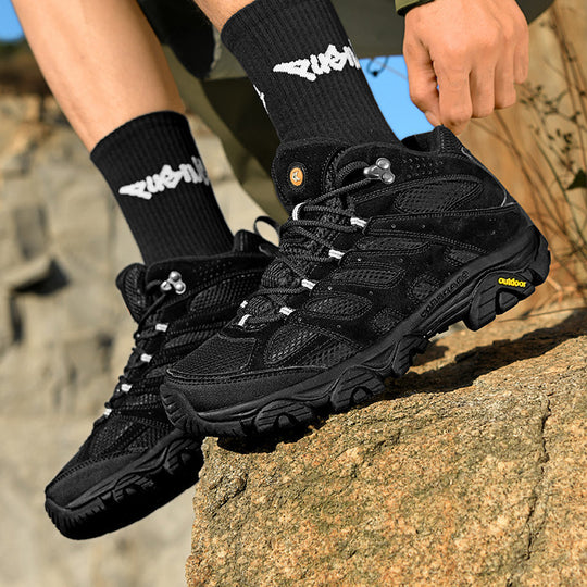Herren robuste Trekkingstiefel mit wasserdichtem Wildleder‑Mesh, griffiger Offroad‑Profilsohle und verstärkter Zehenkappe EB
