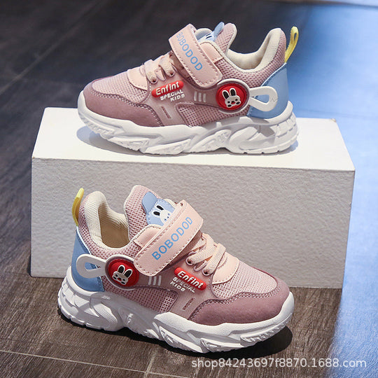 Damen Sportliche Kindersneaker mit praktischen Klettverschlüssen und niedlichen Applikationen EB