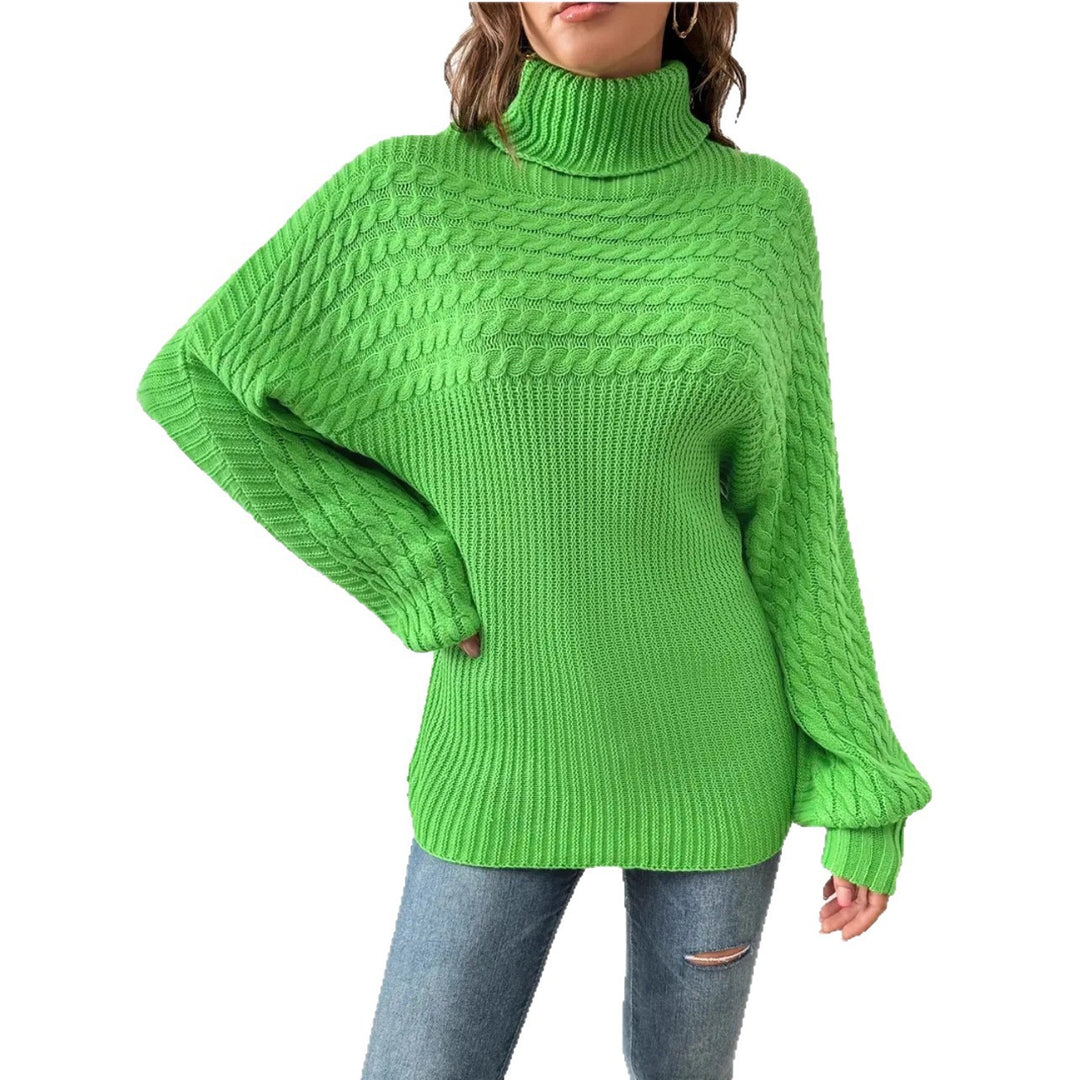 Damen Gemütlicher Rollkragenpullover mit strukturiertem Design EB