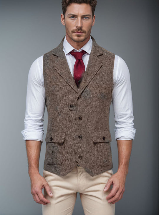 Herren Weste im klassischen Herringbone-Design EB