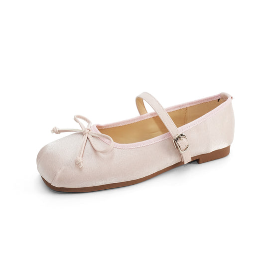 Damen Ballerinas mit elegantem Riemendesign und dekorativem Schleifenakzent EB