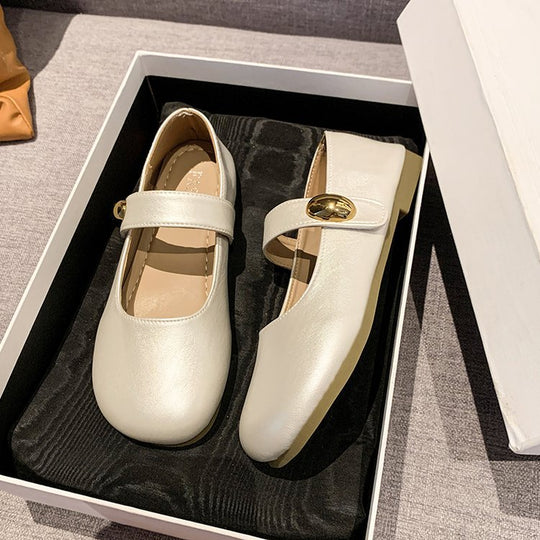 Damen elegante Ballerinas mit dekorativem Schnallenverschluss EB