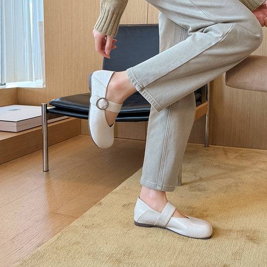 Damen elegante Ballerinas mit verstellbarem Riemen EB