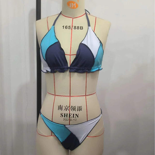 Damen Triangel-Bikini-Set mit geometrischem Design EB
