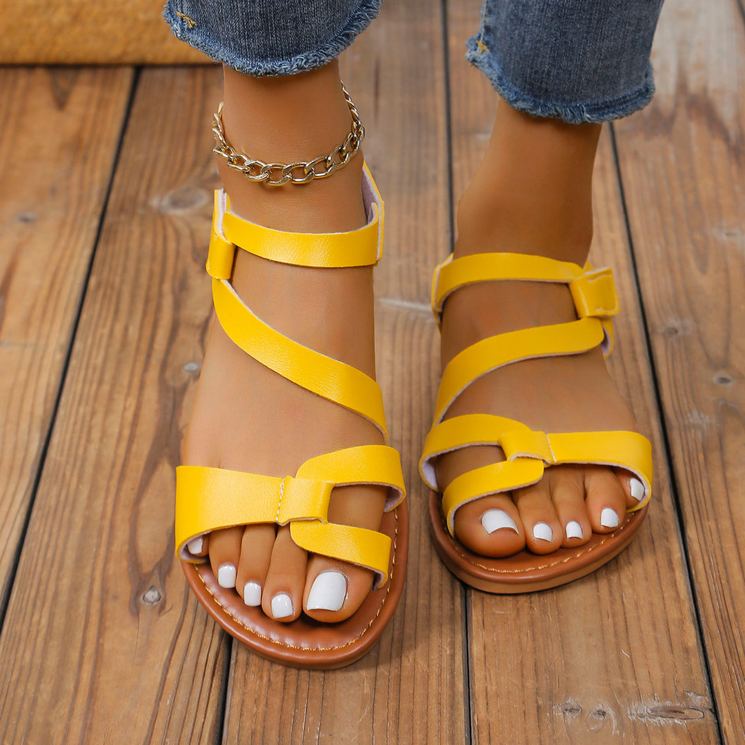 Damen modische Riemchen-Sandalen mit flexibler Sohle EB
