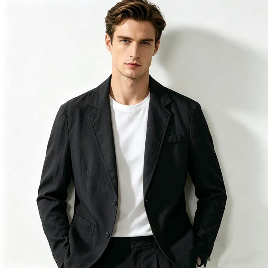 Herren nan leichter Leinenblazer mit modernem Slim-Fit Schnitt EB