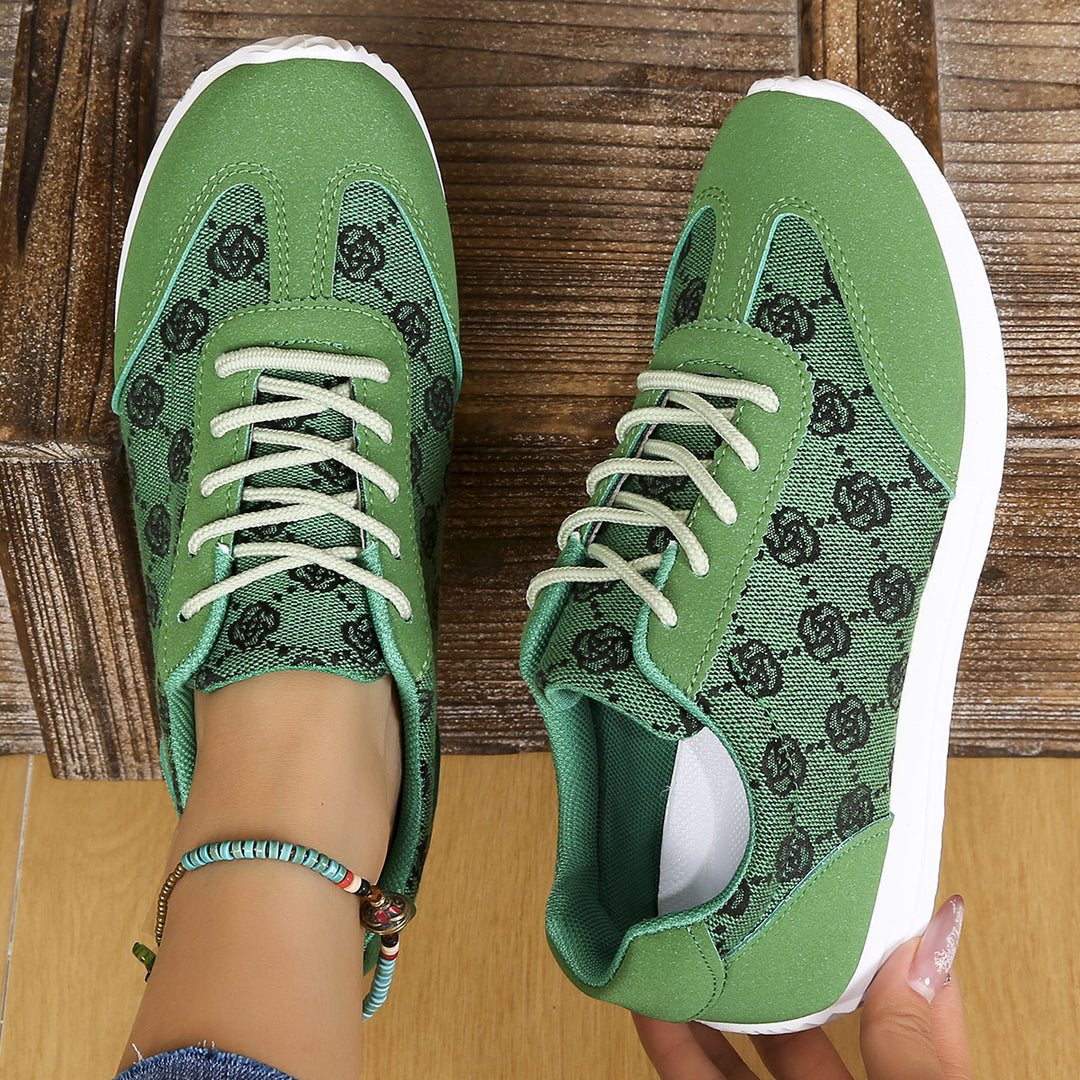 Damen Sneakers mit floralen Mustern und atmungsaktiver Oberfläche EB