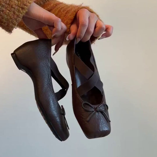 Damen Ballerinas mit elegantem Kreuzriemen und komfortabler Innensohle EB