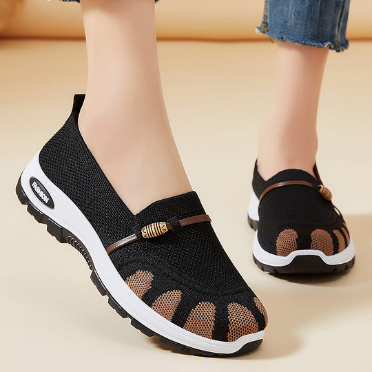 Damen Flexibilität Slip-On Freizeitschuhe mit atmungsaktivem Obermaterial EB