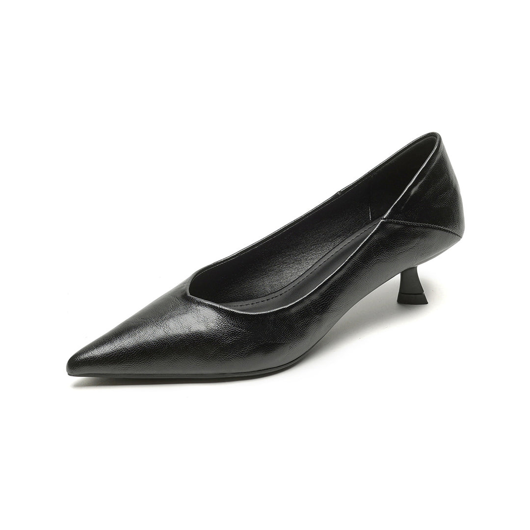 Damen elegante Pumps mit spitzem Zehenbereich und modischem Blockabsatz EB