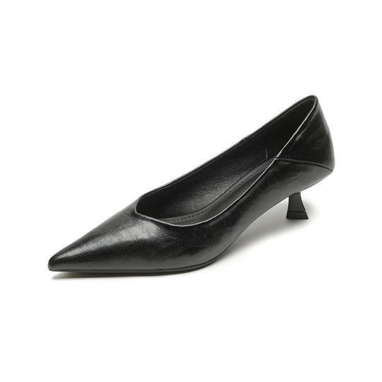 Damen elegante Pumps mit spitzem Zehenbereich und modischem Blockabsatz EB