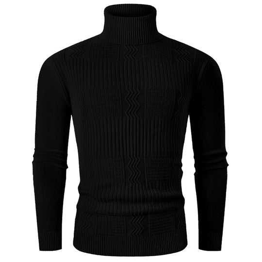 Herren eleganter Rollkragenpullover mit strukturiertem Design EB