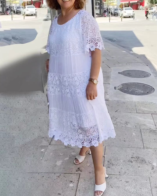 Damen Spitzen Maxikleid Heidi-Mode