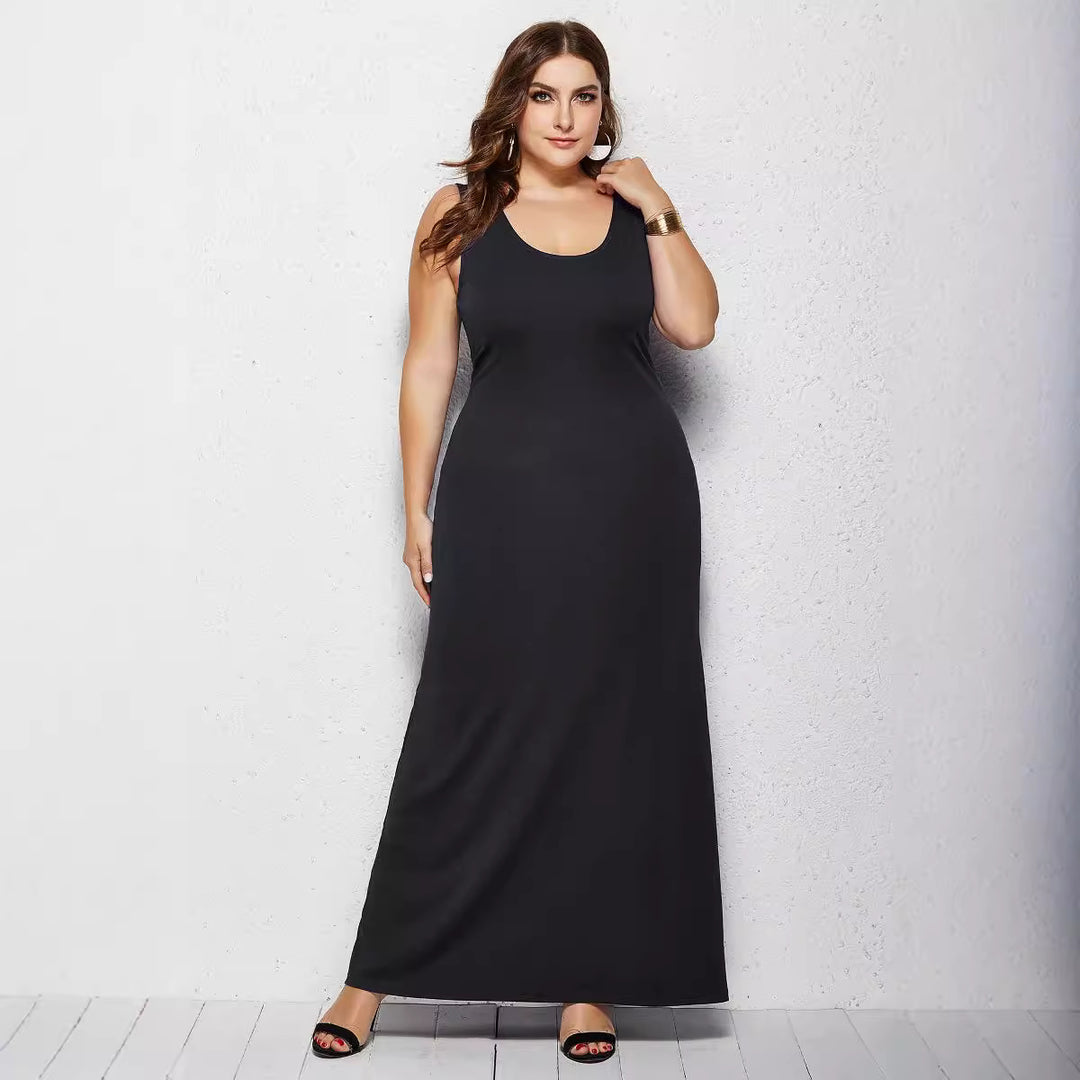 Damen figurbetontes Maxikleid mit klassischen Details EB